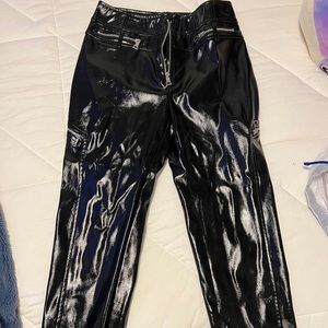 Tiger mist black reflective leather pants